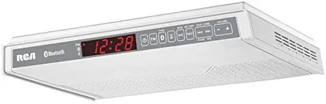 RCA SPS3688B Under Cabinet Wireless Speaker with FM Radio, White