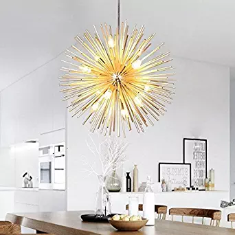 Golden Sputnik Chandelier Ceiling Light Lamp Pendant Lighting Fixture E14 Light