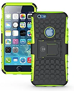 iPhone 6S Case, iPhone 6 Case by Cable and Case - [Heavy Duty] Tough Dual Layer 2 in 1 Rugged Rubber Hybrid Hard/Soft Impact Protective Cover [with Kickstand] Shipped from The U.S.A. - Green