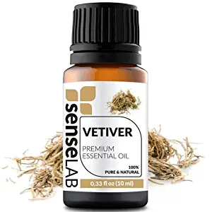 Vetiver Essential Oil - Made in India - 100% Pure Extract Vetiver Oil Therapeutic Grade (0.33 Fl Oz / 10 ml)