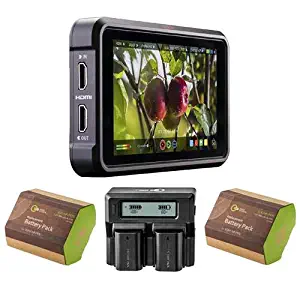 Atomos Ninja V 5" Touchscreen Recording Monitor, 1980x1080, 4K HDMI Input - Bundle with 2 Pack Green Extreme NP-F970 Battery Pack, Dual Charger