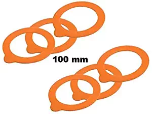 Rubber Le Parfait Glass Canning Jar 100mm Replacement Gaskets for 3 L Super Jars & 1000g Terrine Jars (Large Size) - Pack of 6