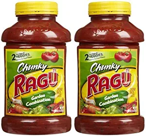 Ragu Chunky Pasta Sauce, Garden Combination, 45 Ounce Bottles (Pack of 2)