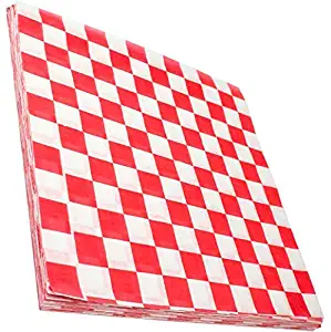 Avant Grub Deli Paper 300 Sheets. Turn Your Backyard Cookout Party into a Classic Drive-In with Red & White Checkered Food Wrapping Papers. Grease-Resistant 12x12 Sandwich Wrap Prevents Food Stains!