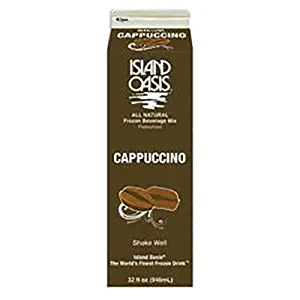 Island Oasis Cappuccino Beverage Mix, 32 Fluid Ounce -- 12 per case.