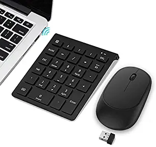 Number Pad and Mouse Combo, Lekvey 2.4G Wireless Portable 28-Key Financial Accounting USB Numeric Keypad Wireless 10 Key and Mouse for Laptop Desktop Computer PC Surface Pro,etc