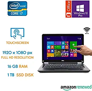 Dell Latitude 14 7000 Series E7440 - Intel Core i7 - 16GB RAM - 1 TB SSD 14" Touchscreen Ultrabook Full HD Laptop - Windows 10 Pro + MICROSOFT OFFICE (Renewed)