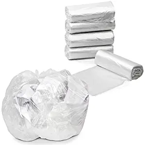 APQ Pack of 250 Garbage Can Liners 24 x 33. High Density Trash Liners 24x33. Thickness 0.31 mil, 12-16 Gallon Trash Bags for wastebaskets. 8 Micron. 5 Rolls of 50 Each.